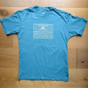 Nike SB T-Shirt Magazine Card Skateboard Teal Blue Graphic Men's XS